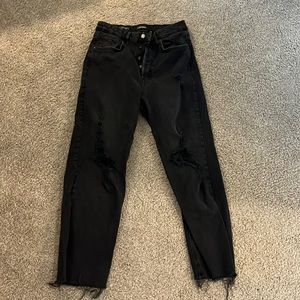 Highest Rise Straight Black Jeans